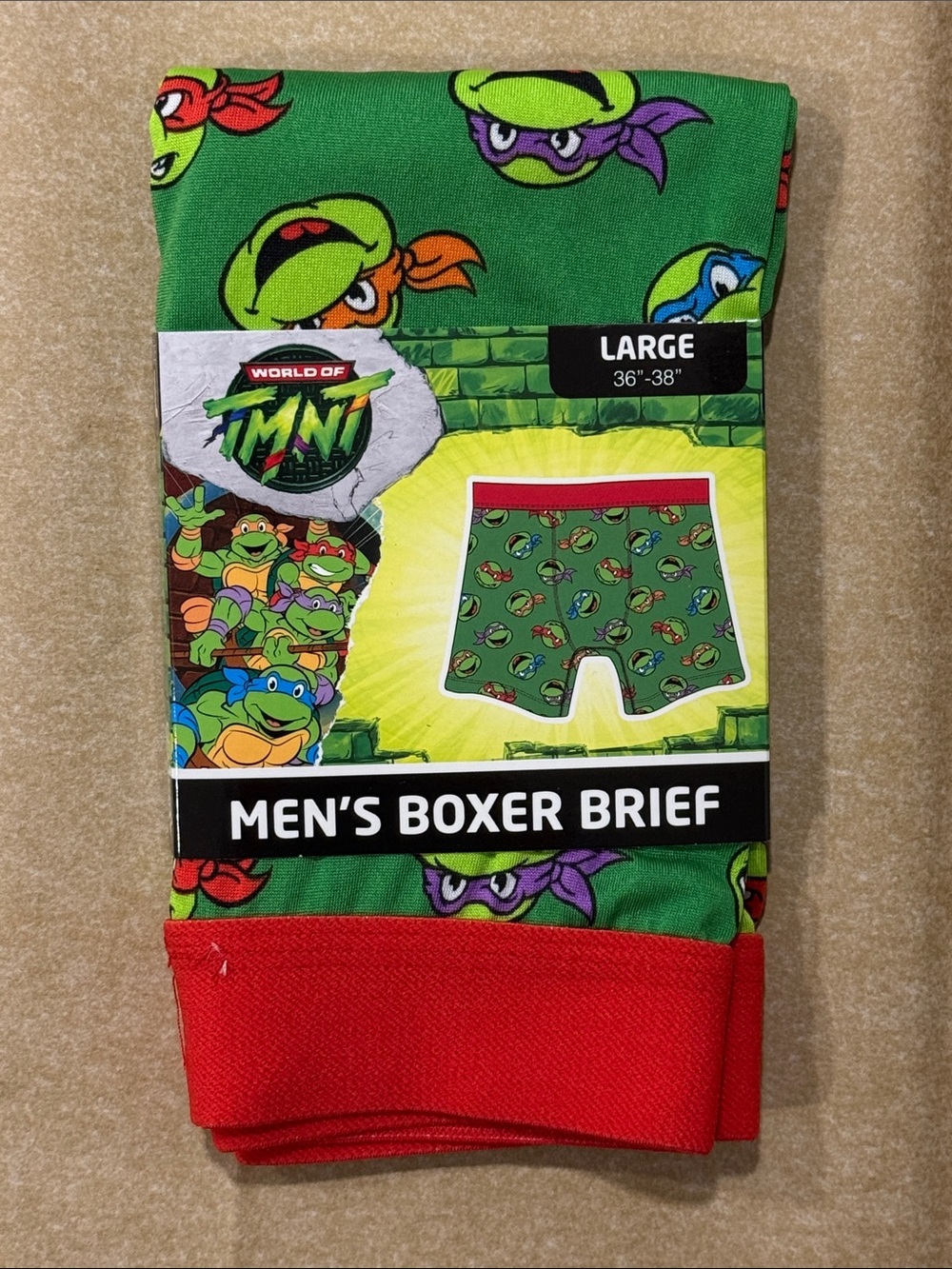 Mens Teenage Mutant Ninja Turtles Licensed Boxer Briefs - Size Large - NWT